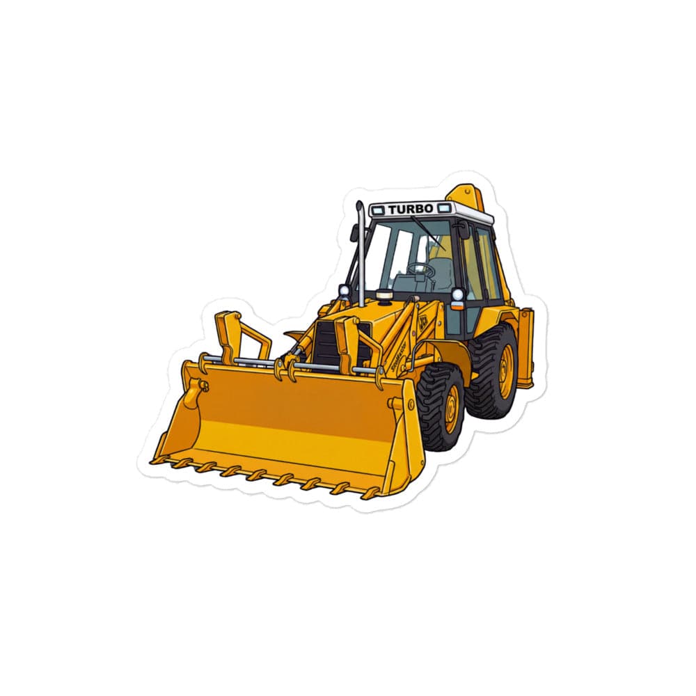 The Tractor Mugs Store 4″×4″ JCB Grey Cab TURBO | Bubble-free stickers Quality Farmers Merch