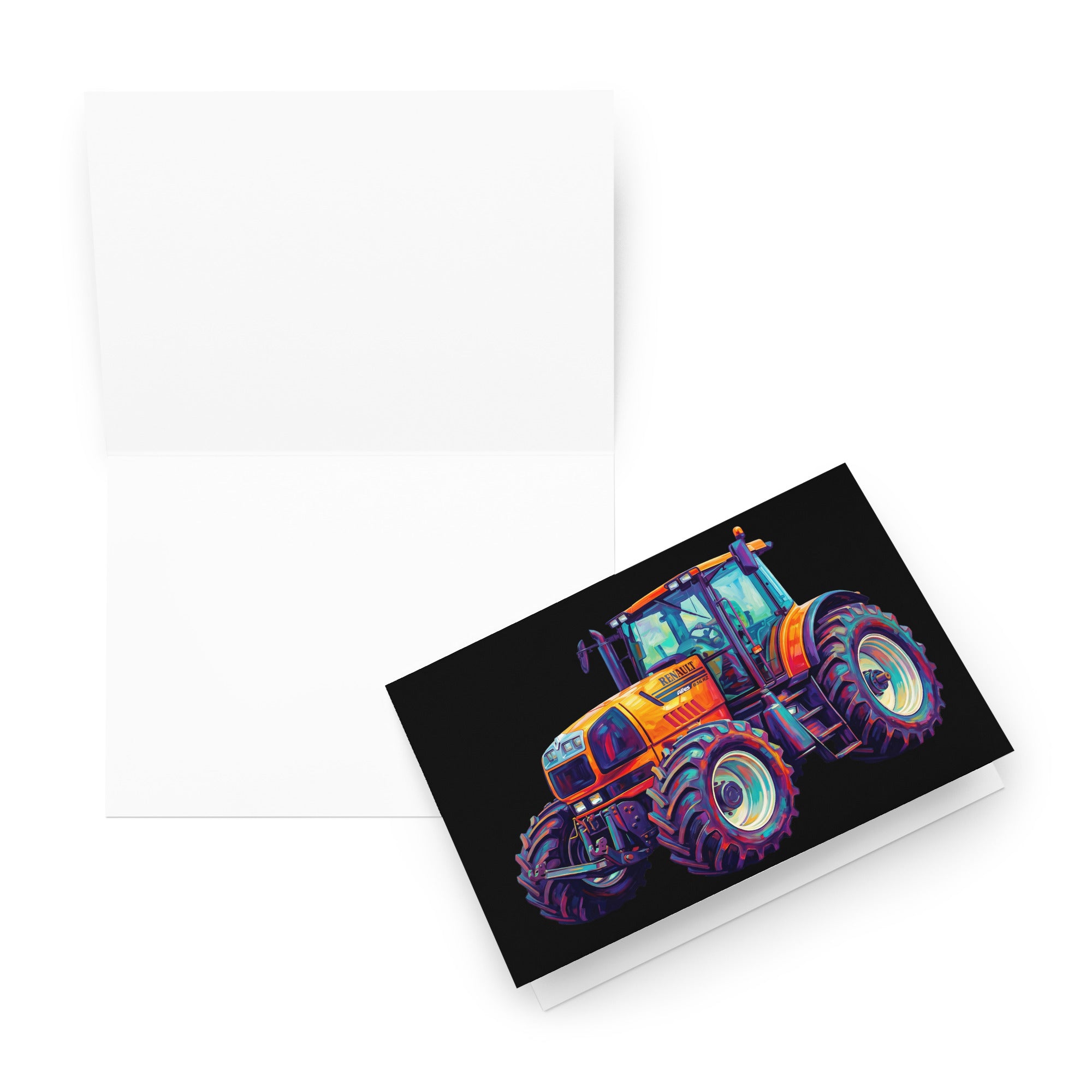 The Tractor Mugs Store 5.83″×8.27″ Renault Atles 926 | Splash Art Greeting Card Quality Farmers Merch