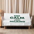 The Tractor Mugs Store 50″×60″ KEEP CALM and KEEP MILKING | Sherpa blanket Quality Farmers Merch