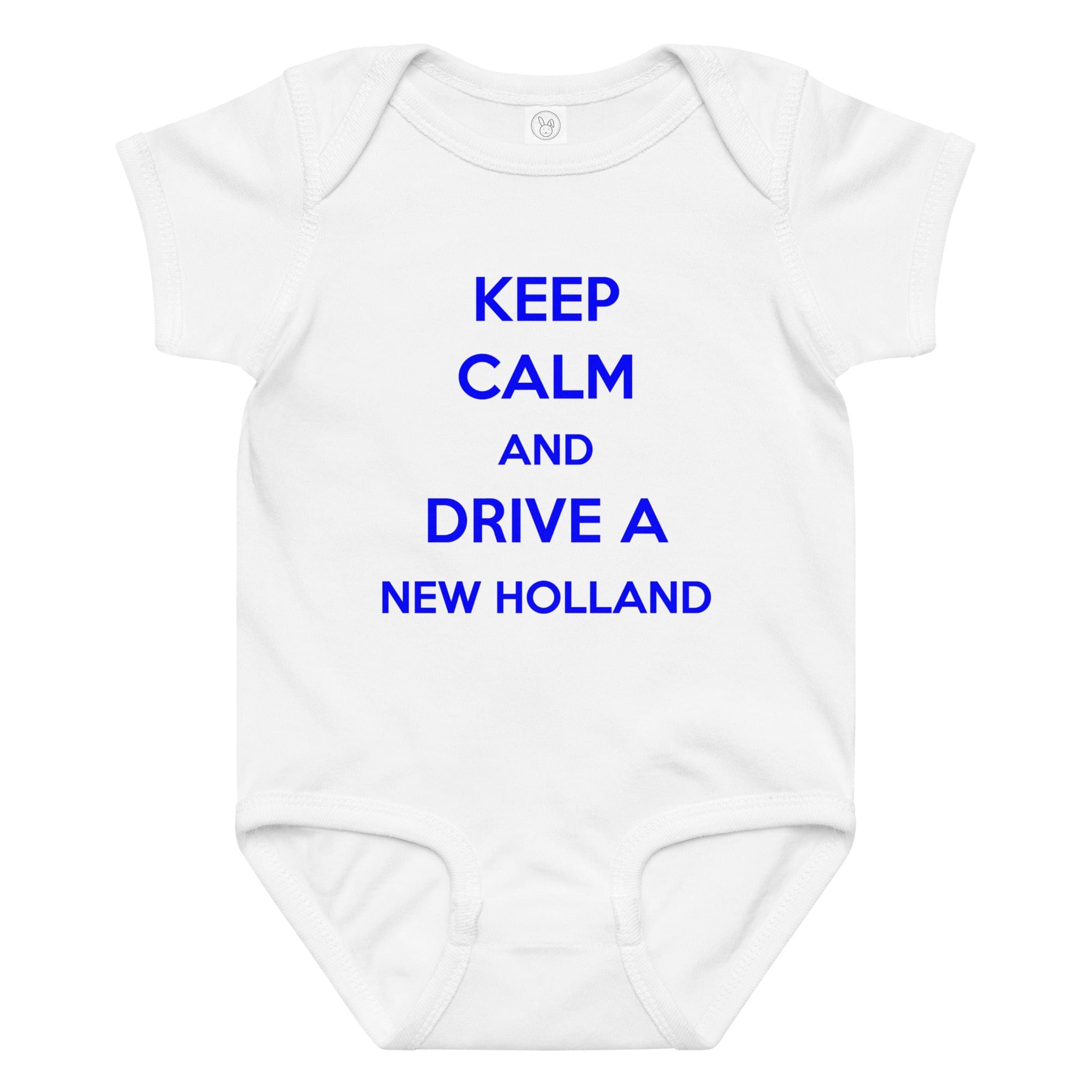 The Tractor Mugs Store 6M KEEP CALM NEW HOLLAND | Baby Jersey Bodysuit Quality Farmers Merch