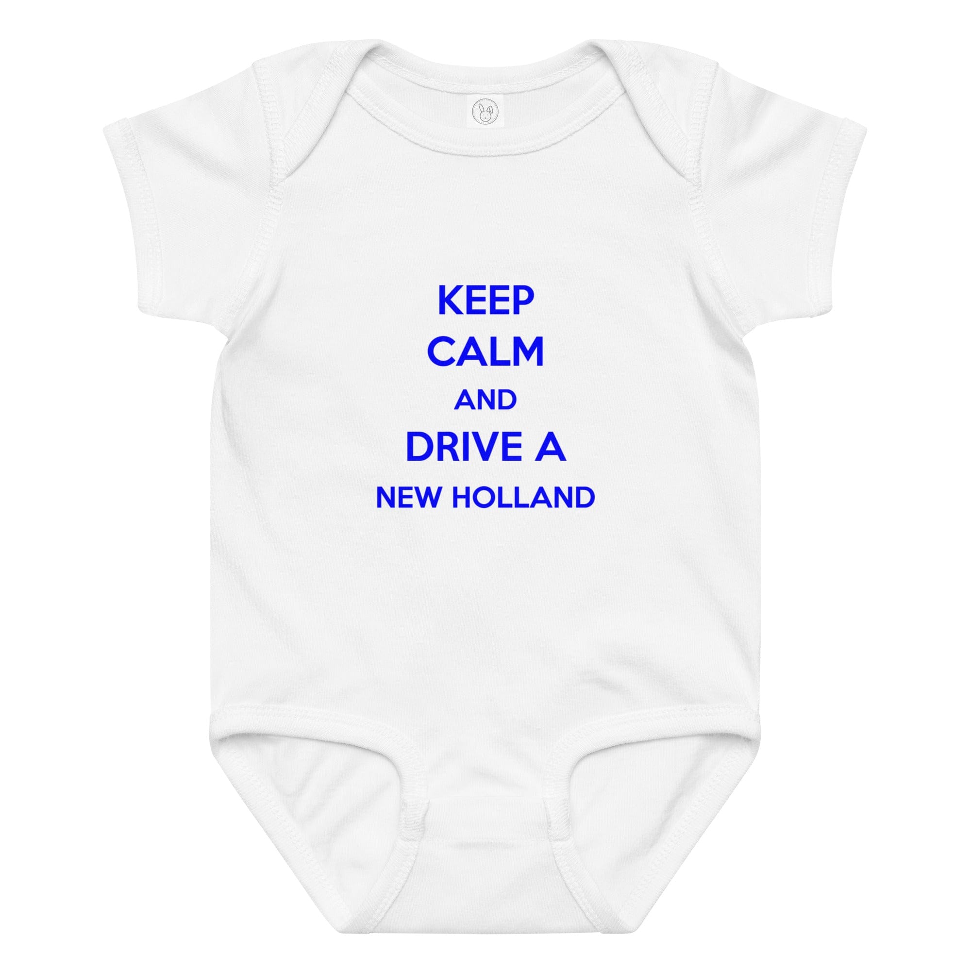 The Tractor Mugs Store 6M KEEP CALM NEW HOLLAND | Baby Jersey Bodysuit Quality Farmers Merch