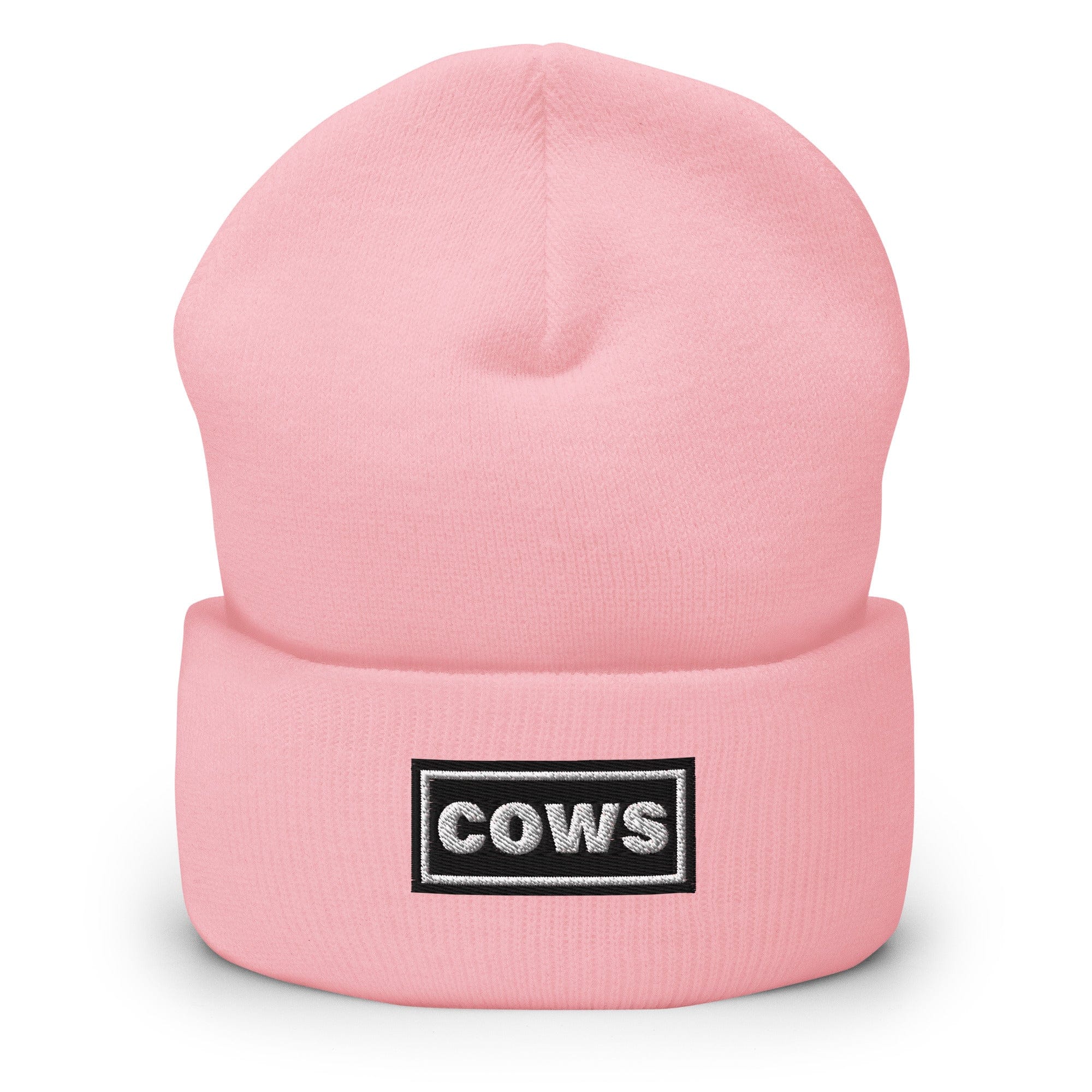 The Tractor Mugs Store Baby Pink OASIS Style 'Cows' | Cuffed Beanie Quality Farmers Merch