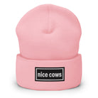 The Tractor Mugs Store Baby Pink OASIS Style 'Nice Cows' | Cuffed Beanie Quality Farmers Merch