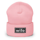 The Tractor Mugs Store Baby Pink OASIS Style 'Wife' | Cuffed Beanie Quality Farmers Merch