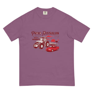 The Tractor Mugs Store Berry John Deere 7810 PROUD AUSTRALIAN 100% FARMER Two Tone | Unisex Premium T-shirt Quality Farmers Merch