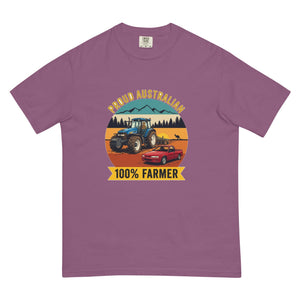 The Tractor Mugs Store Berry New Holland TM 155 PROUD AUSTRALIAN 100% FARMER Outdoor | Unisex Premium T-shirt Quality Farmers Merch