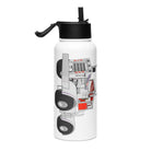 The Tractor Mugs Store Big Bud Tractor | Stainless steel water bottle with a straw lid Quality Farmers Merch