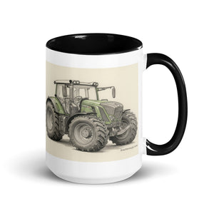 The Tractor Mugs Store Black / 15 oz Fendt 930 Vario S4 Pencil Sketch | Mug with Color Inside Quality Farmers Merch