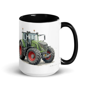 The Tractor Mugs Store Black / 15 oz Fendt 930 Vario S4 Watercolor | Mug with Color Inside Quality Farmers Merch