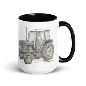 The Tractor Mugs Store Black / 15 oz Ford 6640 Pencil Sketch | Mug with Color Inside Quality Farmers Merch