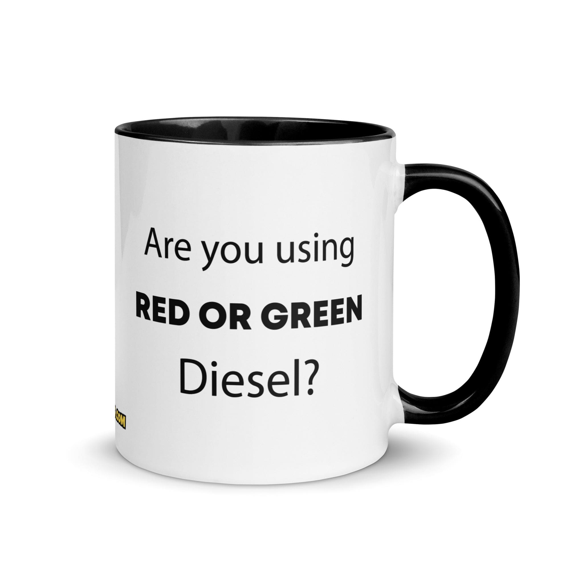The Tractor Mugs Store Black Are You Using Red Or Green Diesel?  | Mug with Color Inside Quality Farmers Merch