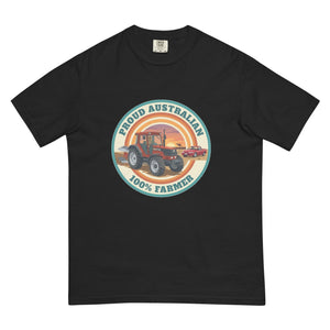 The Tractor Mugs Store Black FIATAGRI F140 PROUD AUSTRALIAN 100% FARMER Retro | Unisex Premium T-shirt Quality Farmers Merch