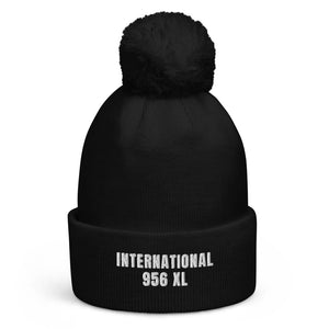 The Tractor Mugs Store Black International 956 XL | Pom-Pom Beanie Quality Farmers Merch