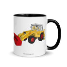 The Tractor Mugs Store Black JCB 4D Backhoe | Mug with Color Inside Quality Farmers Merch
