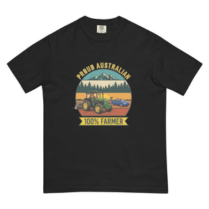 The Tractor Mugs Store Black John Deere 3350 PROUD AUSTRALIAN 100% FARMER Outdoor | Unisex Premium T-shirt Quality Farmers Merch