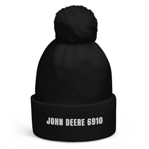 The Tractor Mugs Store Black John Deere 6910 | Pom-Pom Beanie Quality Farmers Merch