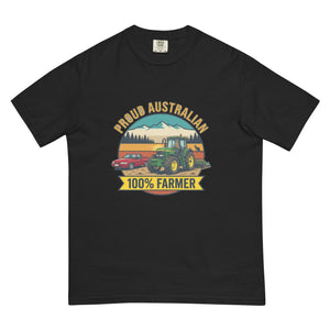 The Tractor Mugs Store Black John Deere 7810 PROUD AUSTRALIAN 100% FARMER Outdoor | Unisex Premium T-shirt Quality Farmers Merch