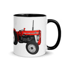 The Tractor Mugs Store Black Massey Ferguson 135 | Mug with Color Inside Quality Farmers Merch