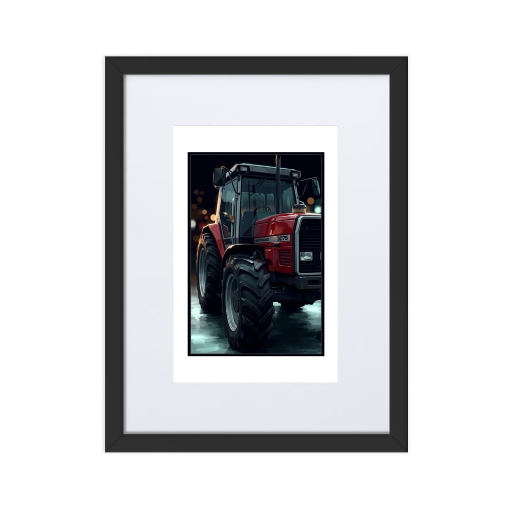 The Tractor Mugs Store Black Massey Ferguson 3075 | Framed Poster Quality Farmers Merch