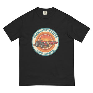 The Tractor Mugs Store Black Massey Ferguson 35X PROUD AUSTRALIAN 100% FARMER Retro | Unisex Premium T-shirt Quality Farmers Merch