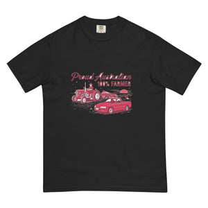 The Tractor Mugs Store Black Massey Ferguson 35X PROUD AUSTRALIAN 100% FARMER Two Tone | Unisex Premium T-shirt Quality Farmers Merch