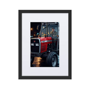 The Tractor Mugs Store Black Massey Ferguson 390T | Framed Poster Quality Farmers Merch