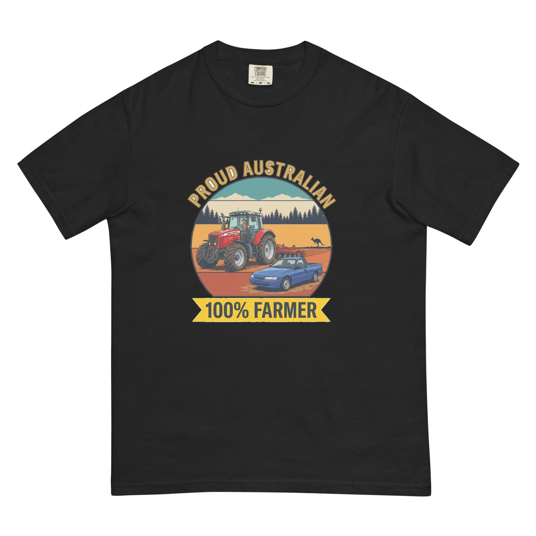 The Tractor Mugs Store Black Massey Ferguson 6480 PROUD AUSTRALIAN 100% FARMER Outdoor | Unisex Premium T-shirt Quality Farmers Merch