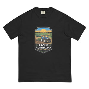 The Tractor Mugs Store Black New Holland T7.210 PROUD AUSTRALIAN 100% FARMER Bright | Unisex Premium T-shirt Quality Farmers Merch