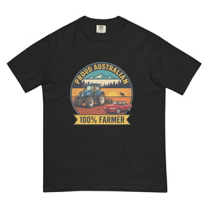 The Tractor Mugs Store Black New Holland T7.225 PROUD AUSTRALIAN 100% FARMER Outdoor | Unisex Premium T-shirt Quality Farmers Merch
