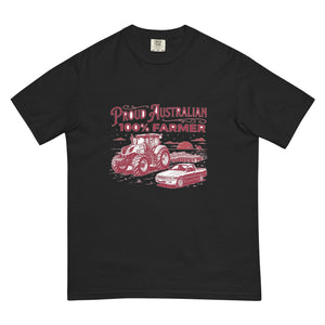 The Tractor Mugs Store Black New Holland T7.225 PROUD AUSTRALIAN 100% FARMER Two Tone | Unisex Premium T-shirt Quality Farmers Merch