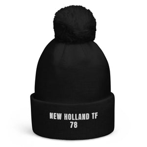The Tractor Mugs Store Black New Holland TF 78 | Pom-Pom Beanie Quality Farmers Merch
