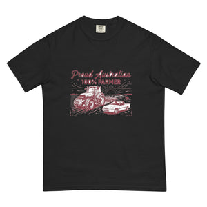 The Tractor Mugs Store Black New Holland TM 155 PROUD AUSTRALIAN 100% FARMER Two Tone | Unisex Premium T-shirt Quality Farmers Merch