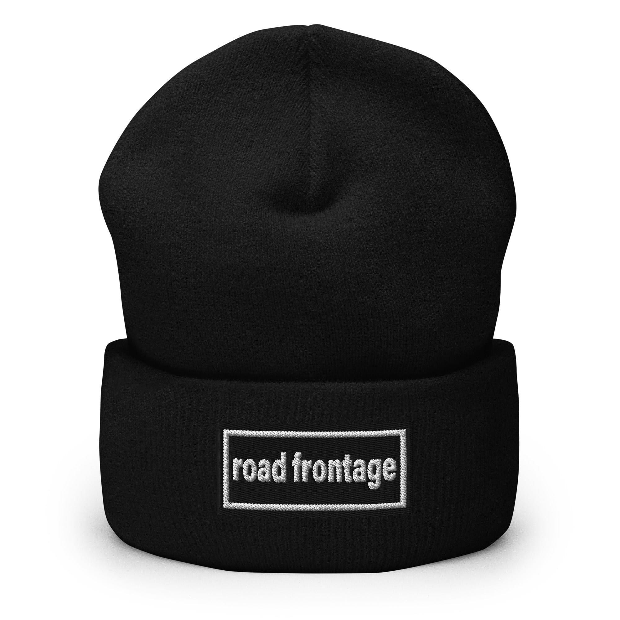 The Tractor Mugs Store Black OASIS Style 'Road Frontage' | Cuffed Beanie Quality Farmers Merch