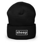 The Tractor Mugs Store Black OASIS Style 'Sheep' | Cuffed Beanie Quality Farmers Merch