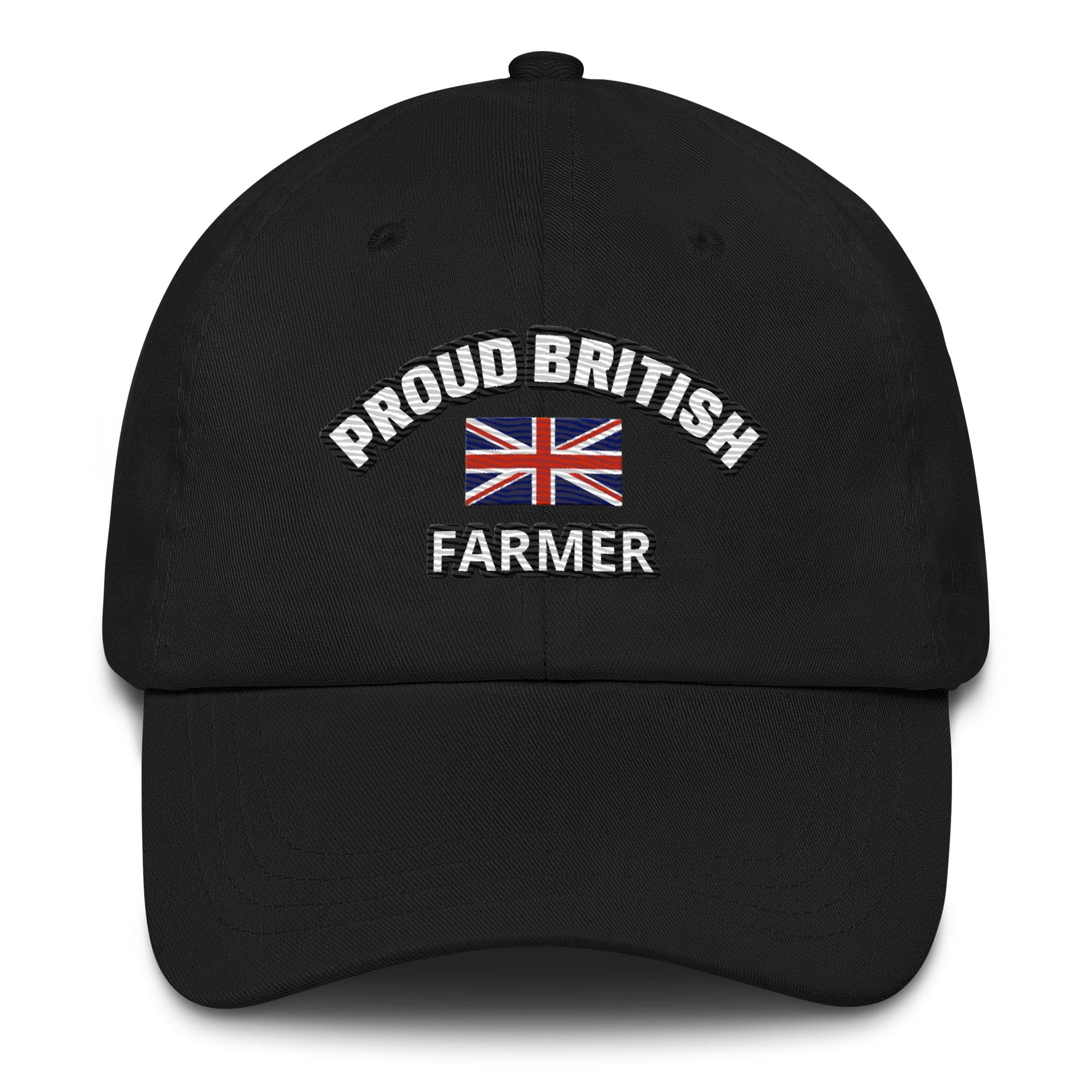 The Tractor Mugs Store Black Proud British Farmer | Dad Hat Quality Farmers Merch