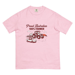 The Tractor Mugs Store Blossom John Deere 6930 PROUD AUSTRALIAN 100% FARMER Two Tone | Unisex Premium T-shirt Quality Farmers Merch