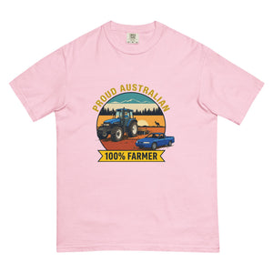 The Tractor Mugs Store Blossom New Holland TM 135 PROUD AUSTRALIAN 100% FARMER Outdoor | Unisex Premium T-shirt Quality Farmers Merch