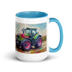 The Tractor Mugs Store Blue / 15 oz Deutz-Fahr 9340 Splash Art | Mug with Color Inside Quality Farmers Merch