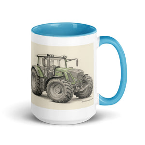 The Tractor Mugs Store Blue / 15 oz Fendt 930 Vario S4 Pencil Sketch | Mug with Color Inside Quality Farmers Merch