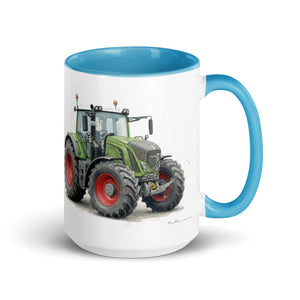 The Tractor Mugs Store Blue / 15 oz Fendt 930 Vario S4 Watercolor | Mug with Color Inside Quality Farmers Merch