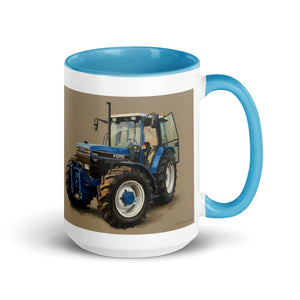 The Tractor Mugs Store Blue / 15 oz Ford 7840 Oil Painting | Mug with Color Inside Quality Farmers Merch
