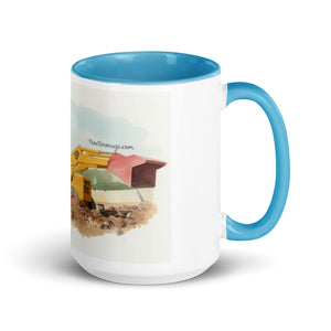 The Tractor Mugs Store Blue / 15 oz JCB 3C II Watercolor | Mug with Colour Inside Quality Farmers Merch