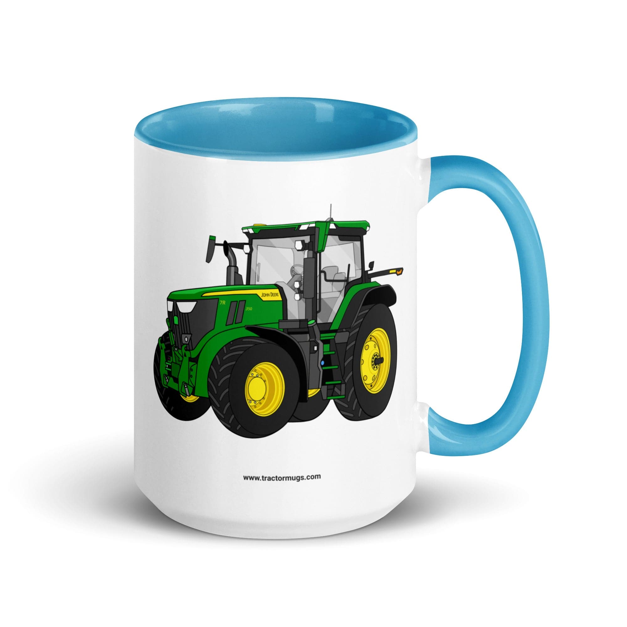 The Tractor Mugs Store Blue / 15 oz John Deere 7R 350 Auto Power | Mug with Color Inside Quality Farmers Merch