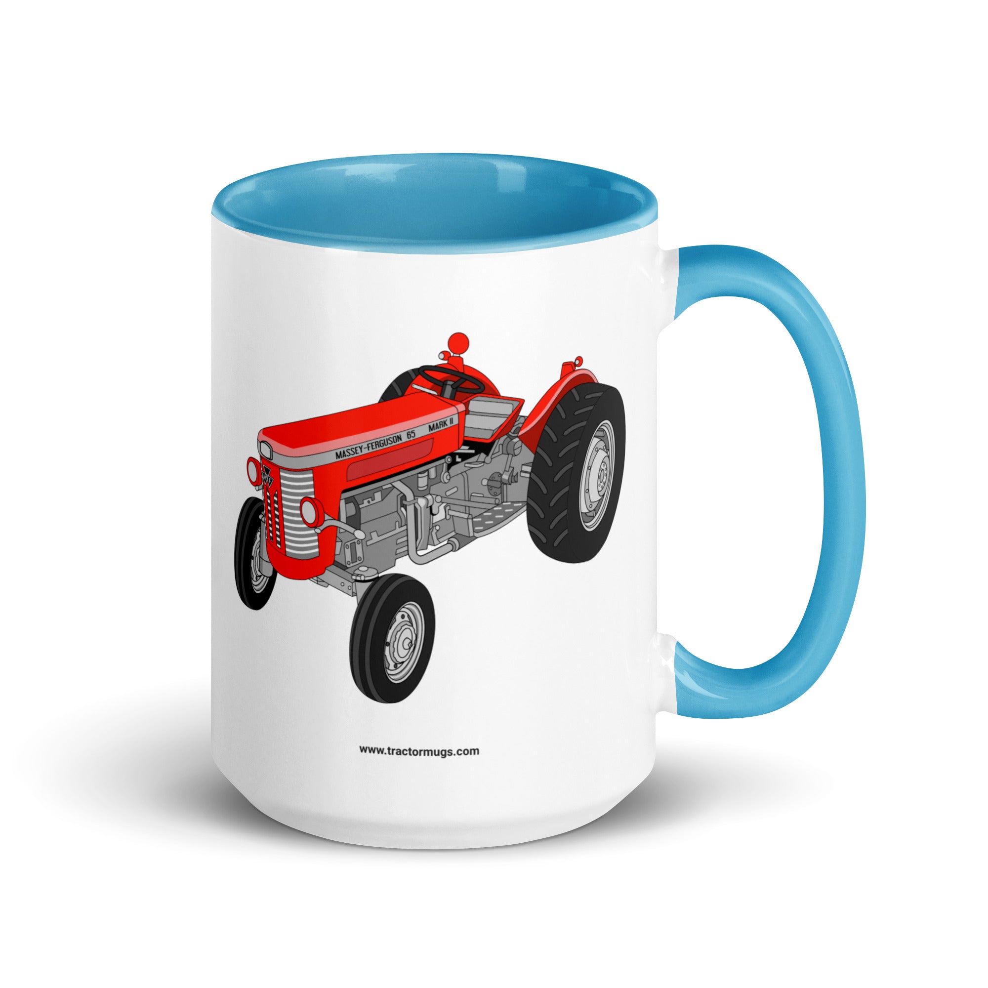 The Tractor Mugs Store Blue / 15 oz Massey-Ferguson 65 Mark II | Mug with Color Inside Quality Farmers Merch
