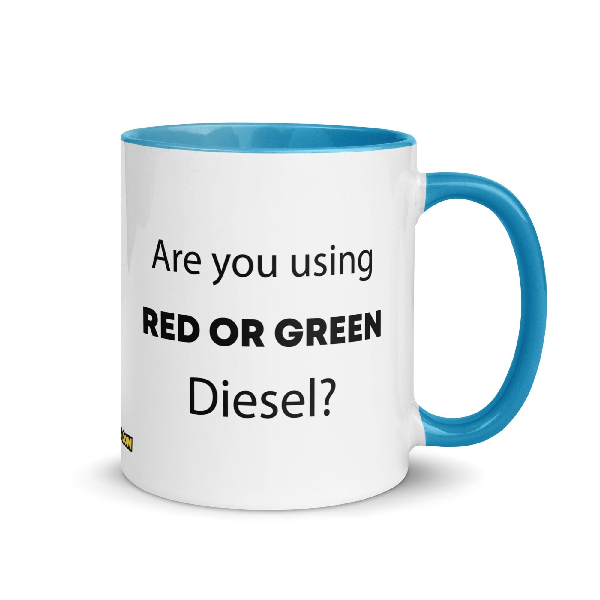 The Tractor Mugs Store Blue Are You Using Red Or Green Diesel?  | Mug with Color Inside Quality Farmers Merch