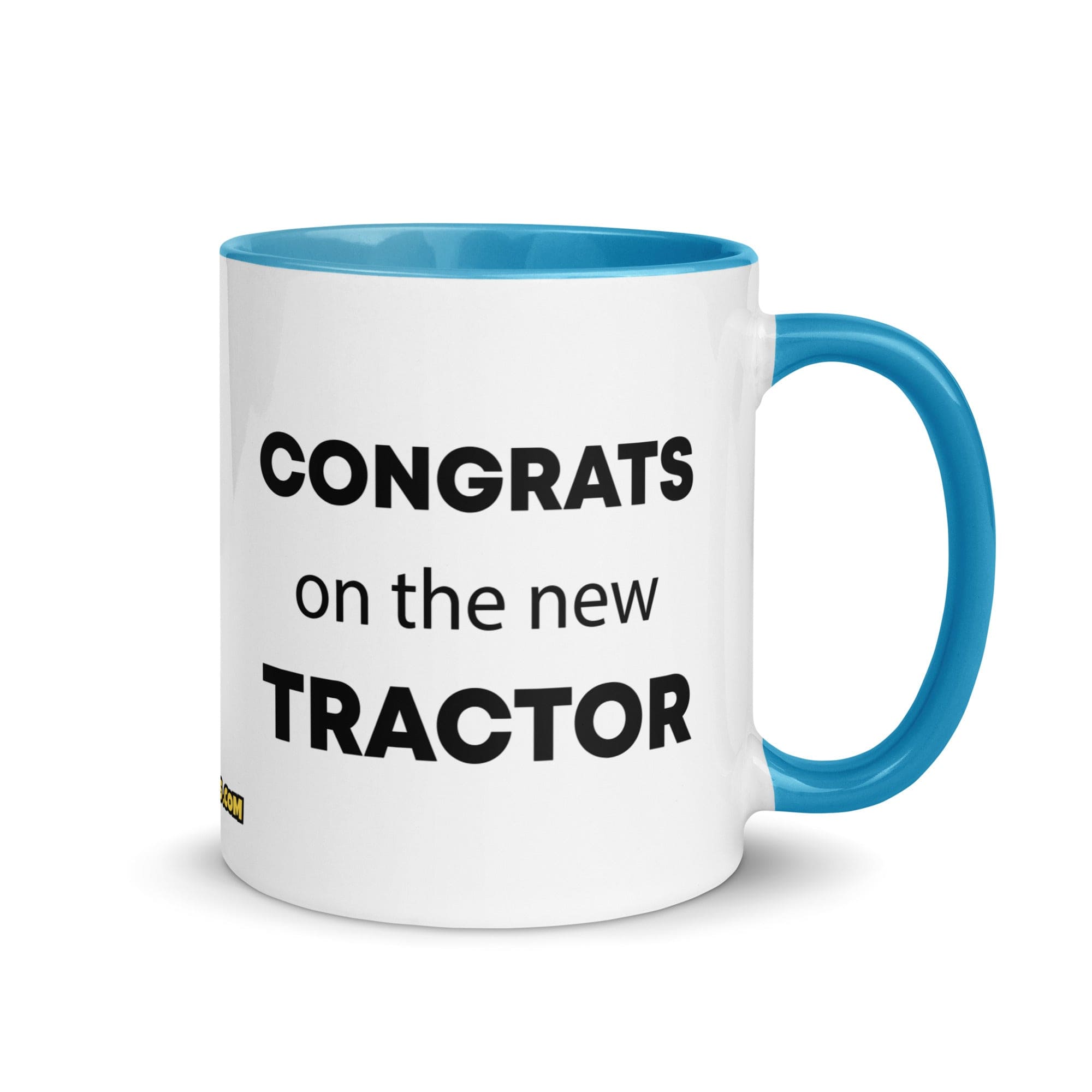 The Tractor Mugs Store Blue Congrats On The New Tractor  | Mug with Color Inside Quality Farmers Merch