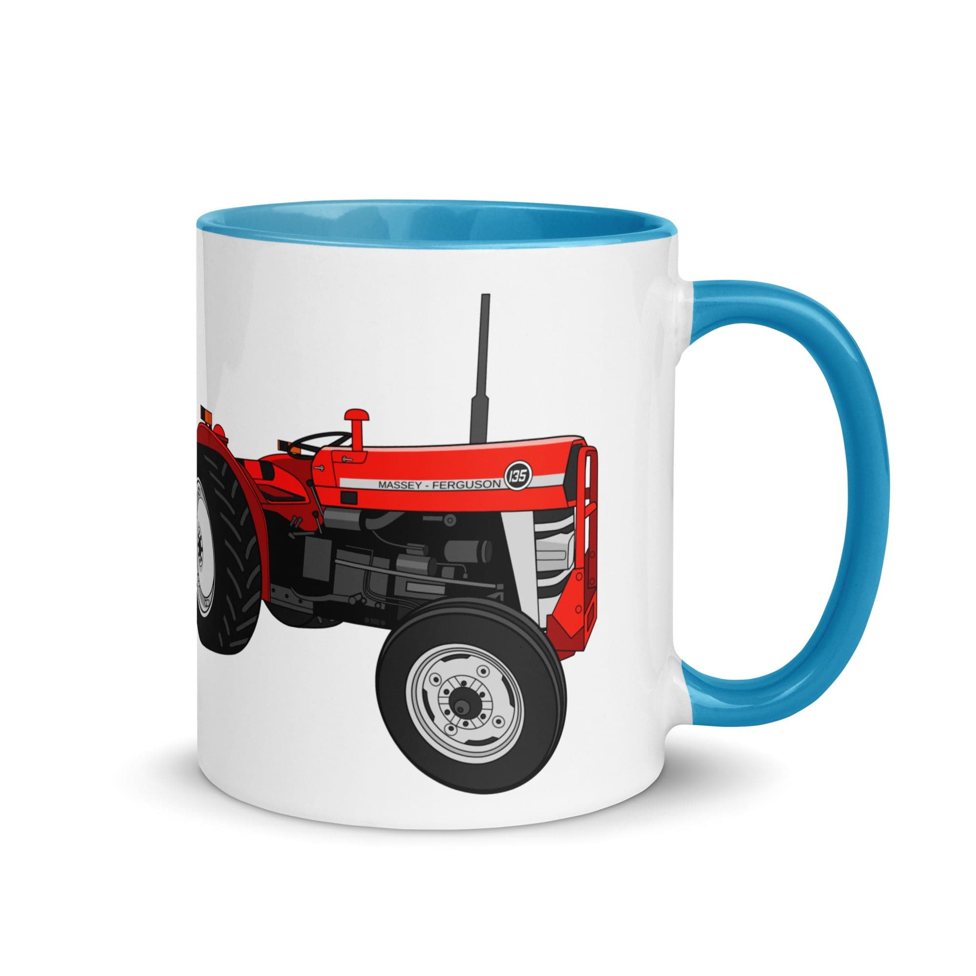 The Tractor Mugs Store Blue Massey Ferguson 135 | Mug with Color Inside Quality Farmers Merch