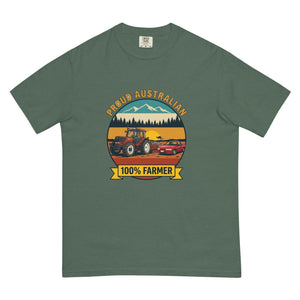 The Tractor Mugs Store Blue Spruce FIATAGRI F130 PROUD AUSTRALIAN 100% FARMER Outdoor | Unisex Premium T-shirt Quality Farmers Merch