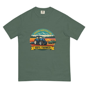 The Tractor Mugs Store Blue Spruce New Holland T7.210 PROUD AUSTRALIAN 100% FARMER Outdoor | Unisex Premium T-shirt Quality Farmers Merch