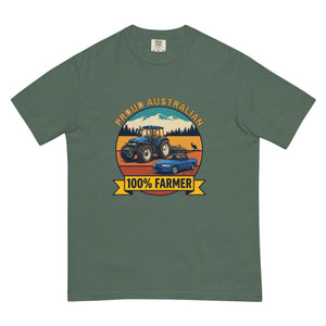 The Tractor Mugs Store Blue Spruce New Holland TM 135 PROUD AUSTRALIAN 100% FARMER Outdoor | Unisex Premium T-shirt Quality Farmers Merch